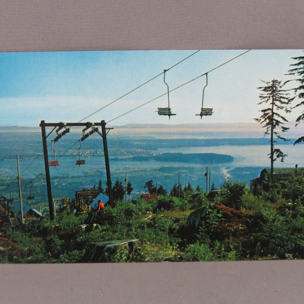 Vintage Postcard - Grouse Mountain Chair Lift - Natural Color Productions